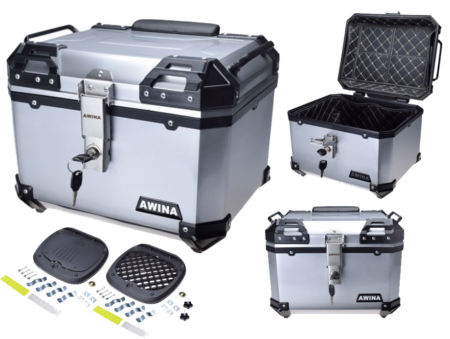 Kufer 45L 43.5x38x34 cm Adventure Srebrny