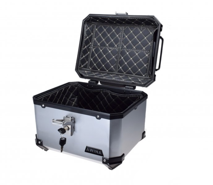 Kufer 45L 43.5x38x34 cm Adventure Srebrny - obrazek 4