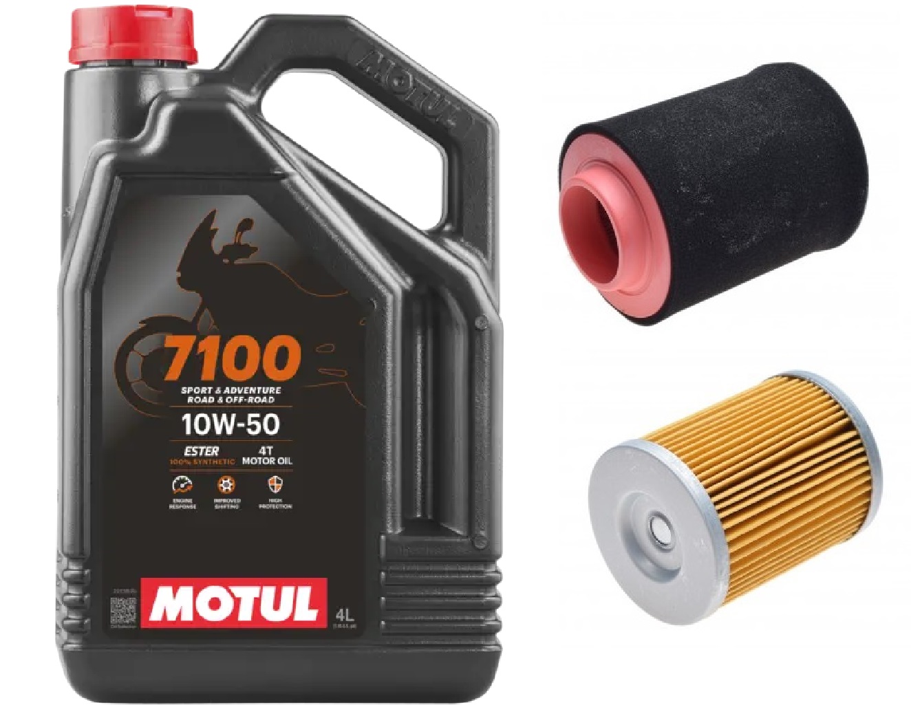 Zestaw filtrów + olej Motul 10w50 7100 QJMOTOR SFA1000 / 600
